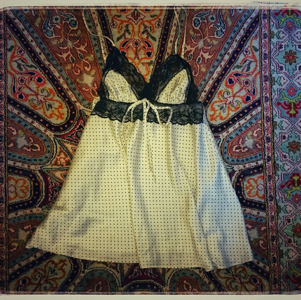 Victoria's Secret Silky Polka Dot Slip Gown